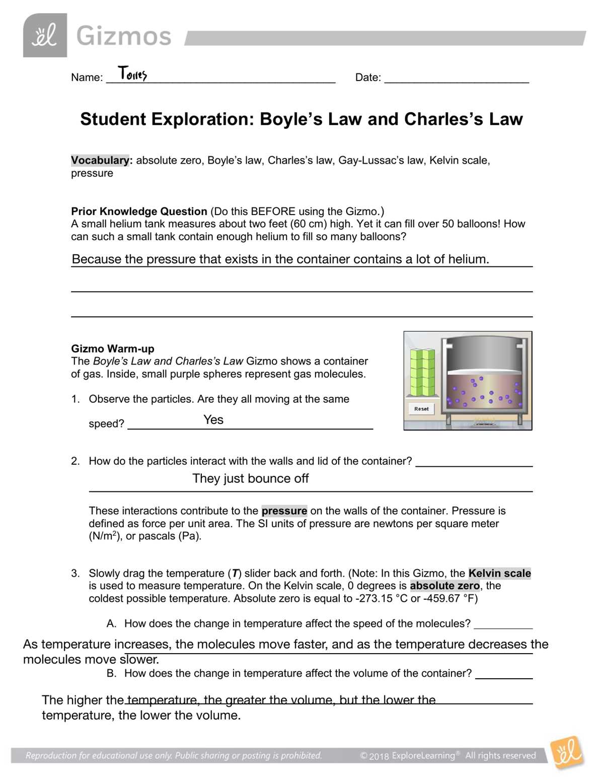 gizmos boyles law and charless law answer key