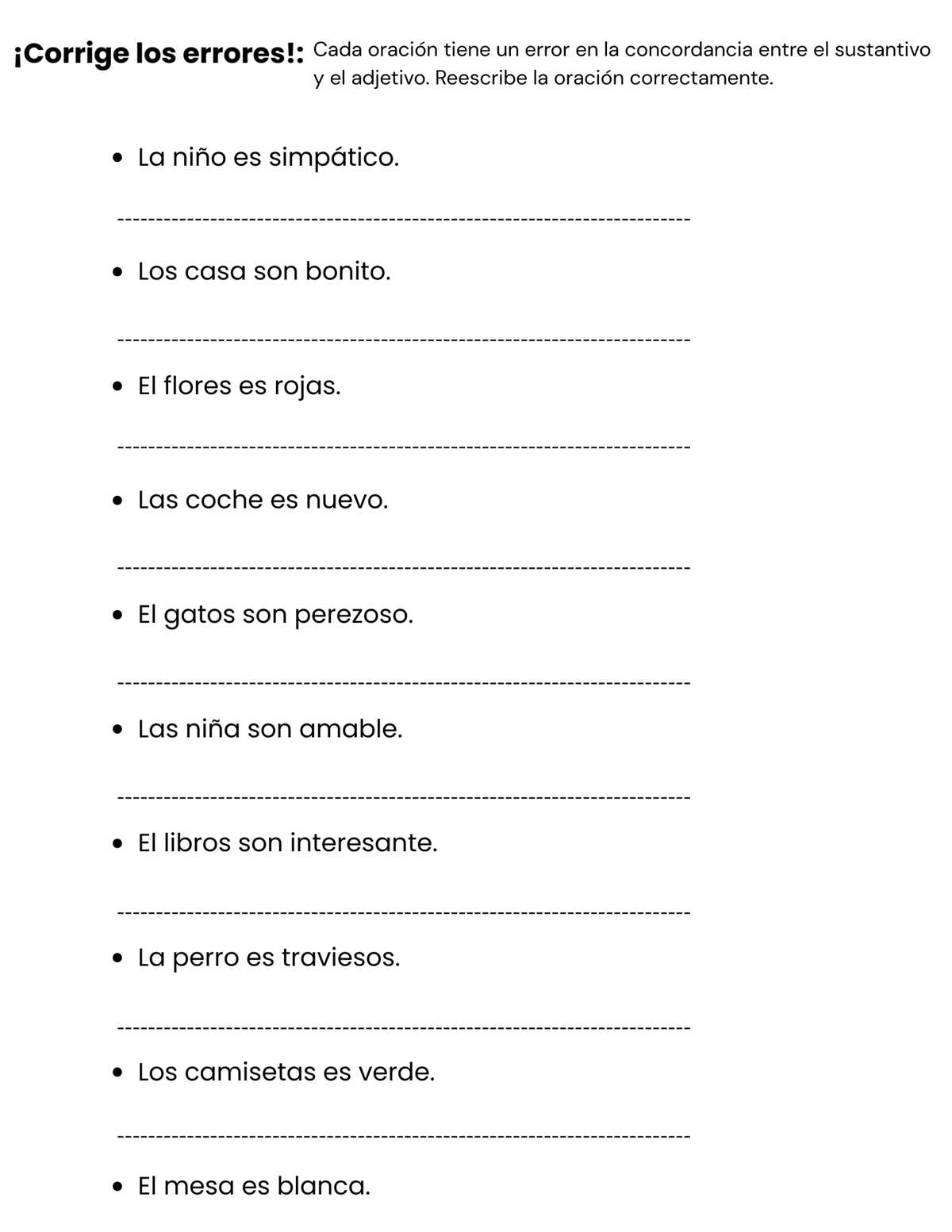 gramatica a noun adjective agreement answer key gramatica a noun adjective agreement answer key