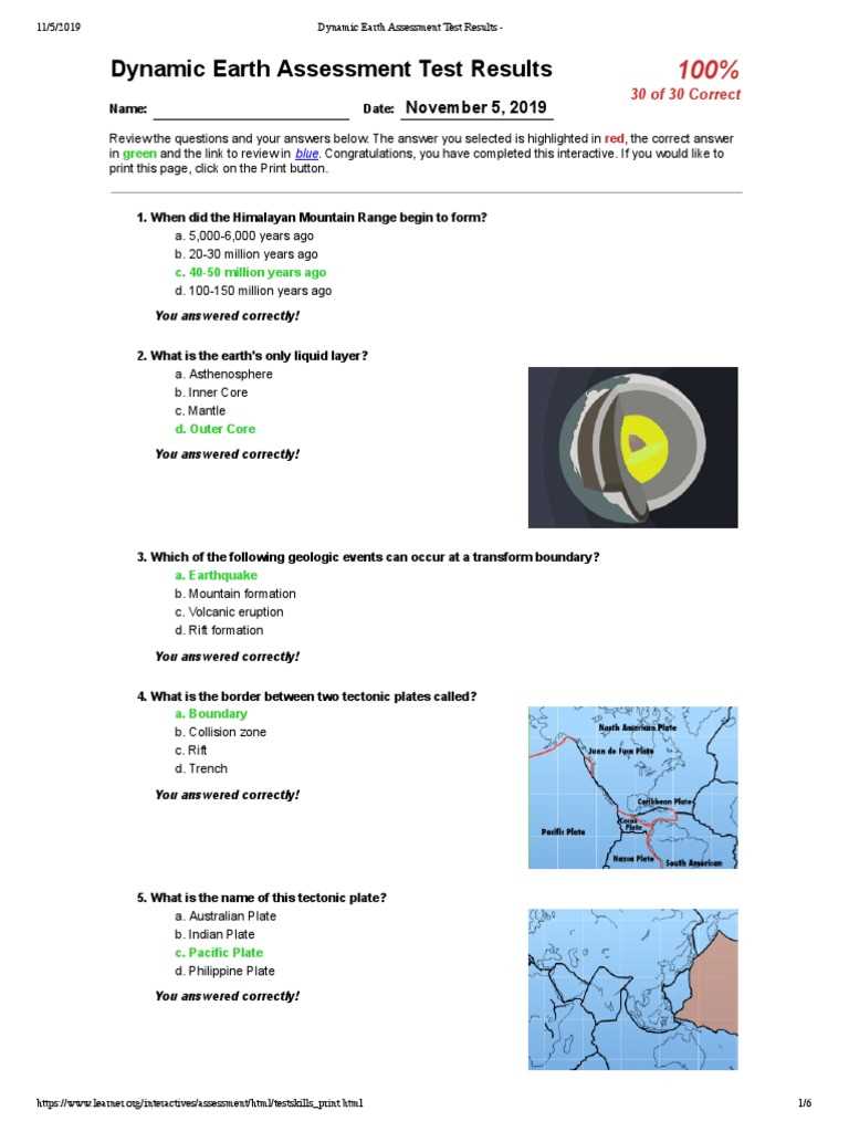 dynamic earth interactive earths structure answer key