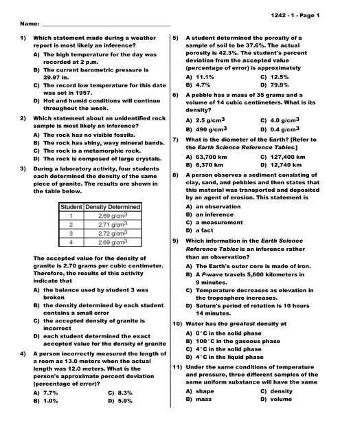 earth science a comprehensive study answer key