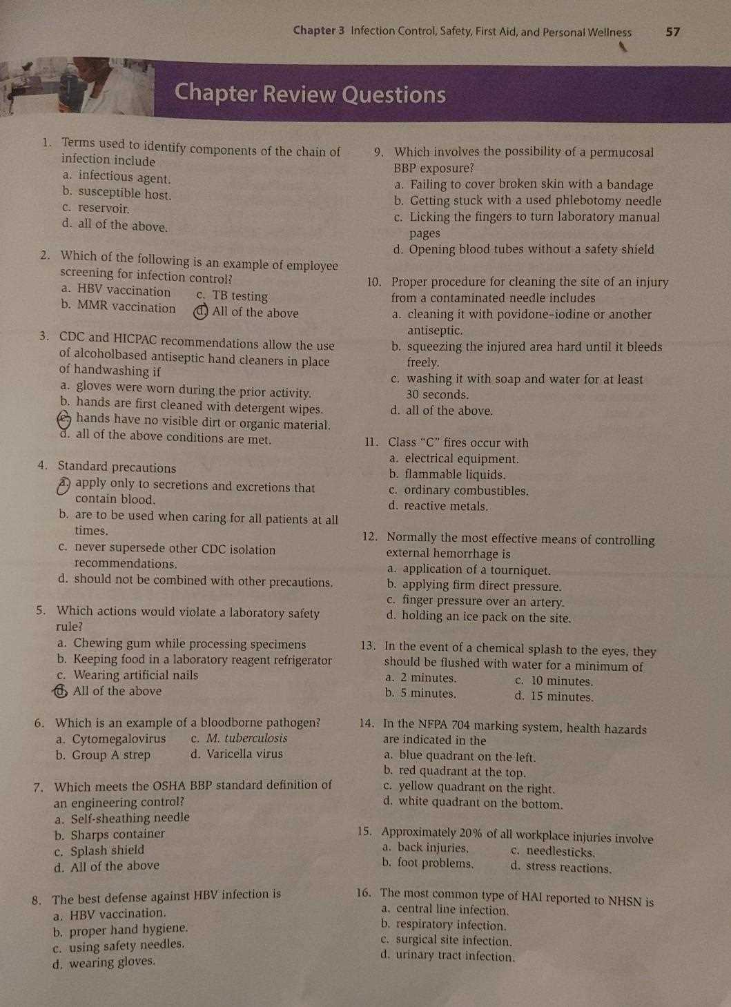infection control study guide answer key