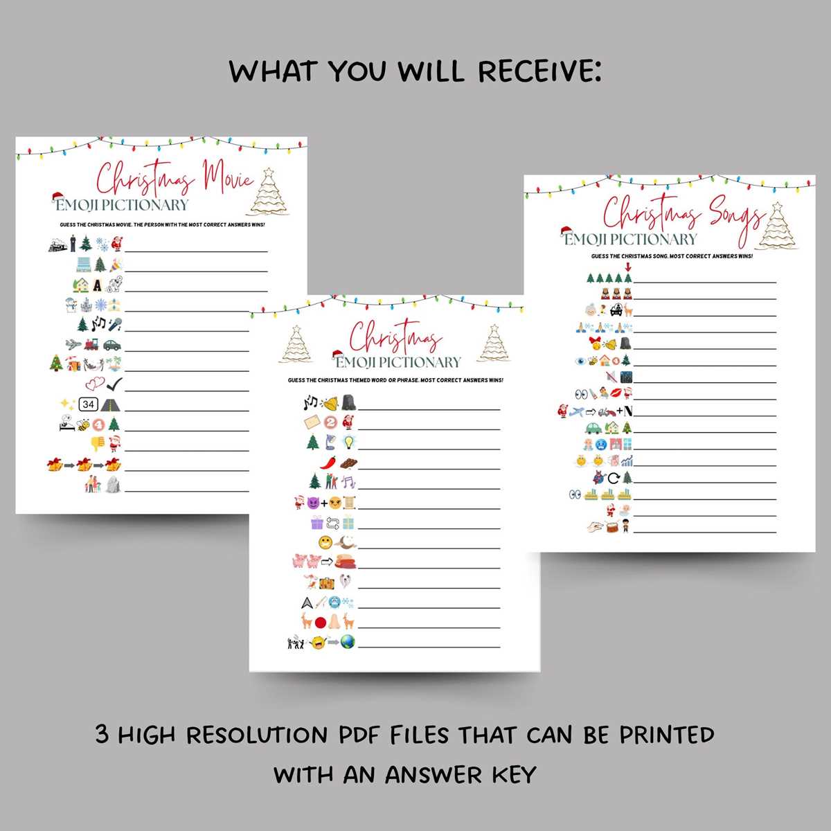 christmas song emoji game answer key