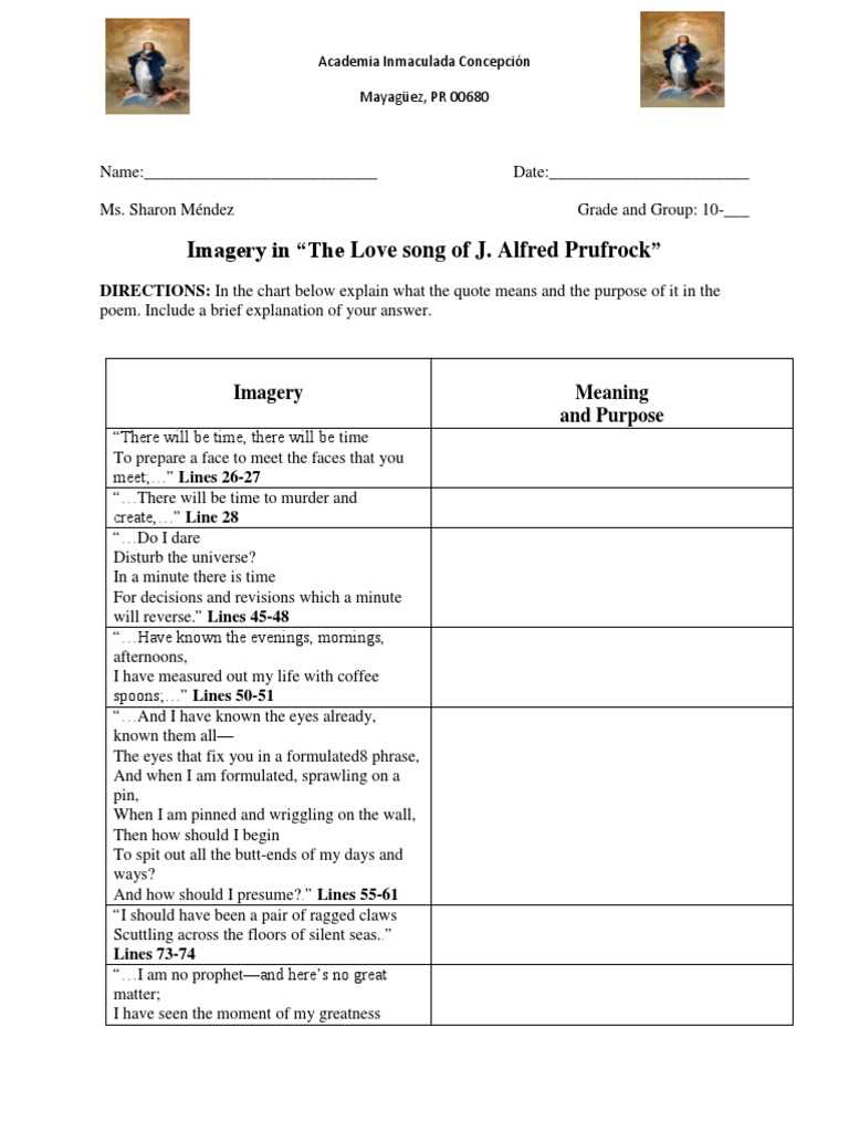 edsitement answer key prufrock analysis worksheet