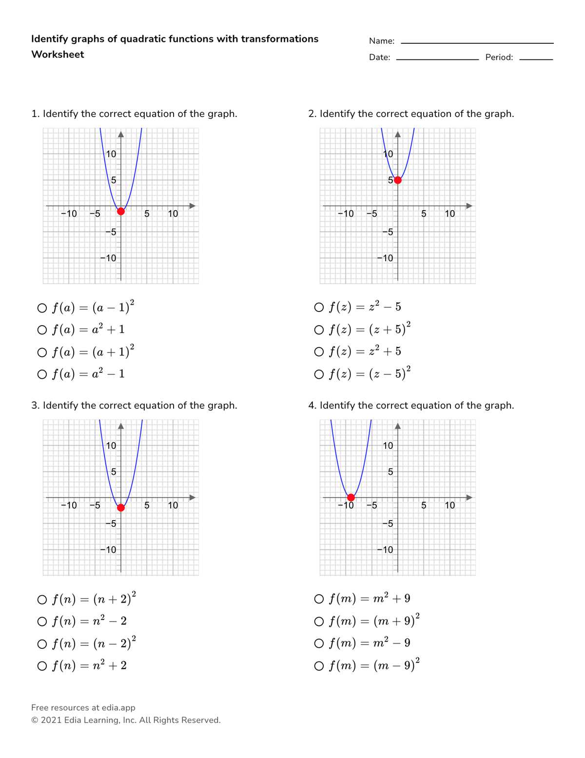 lesson 1 3 transformations of function graphs answer key