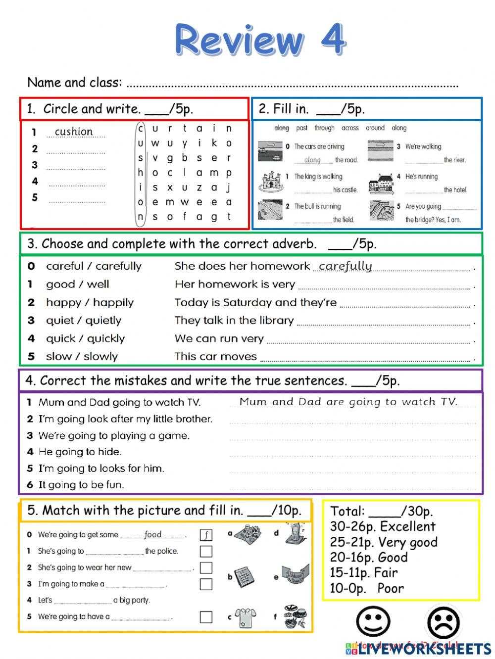 paragraph review ws 4 answer key