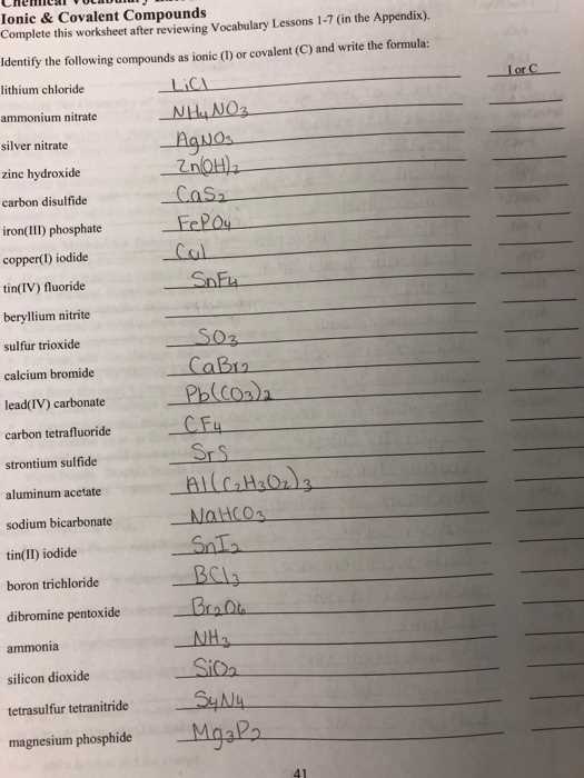 mixed naming worksheet ionic covalent and acids answer key
