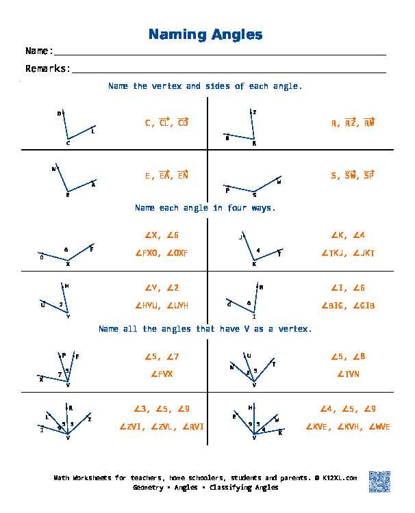 free geometry worksheets with answer key