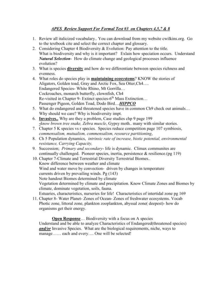 chapter 10 biodiversity review answer key