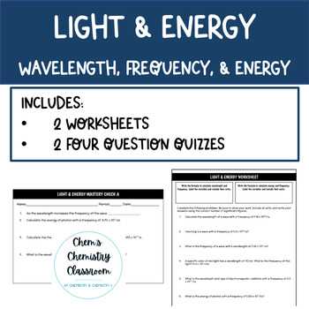 energy frequency wavelength worksheet answer key