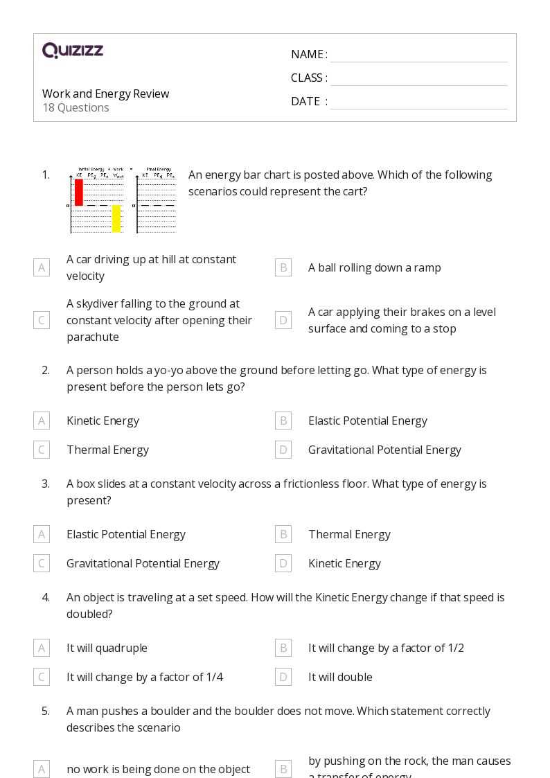 energy review worksheet answer key