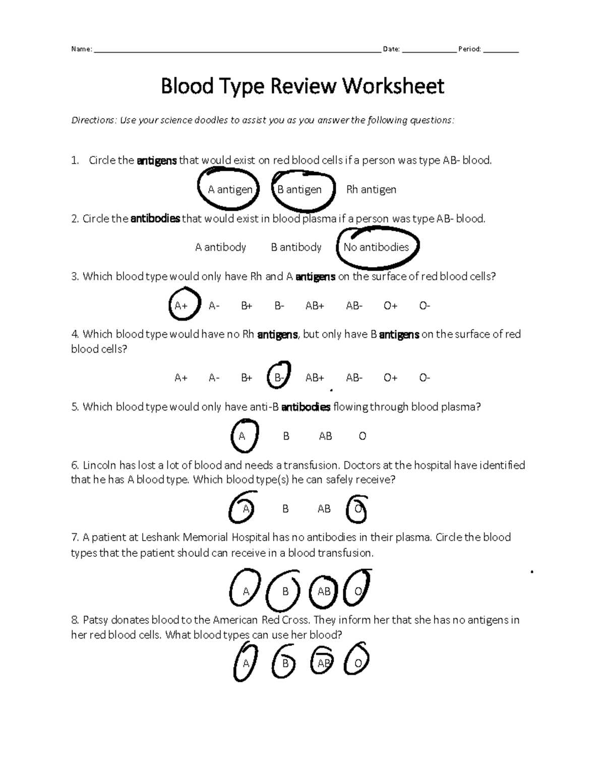 innovating science by aldon corporation blood type answer key