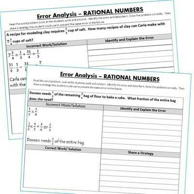 error analysis probability answer key 7th grade