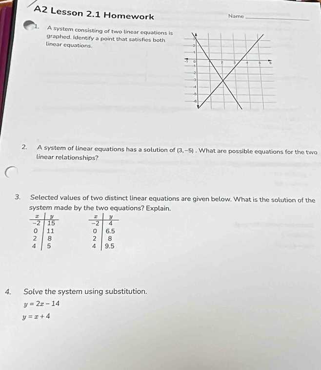 lesson 12.1 creating systems of linear equations answer key