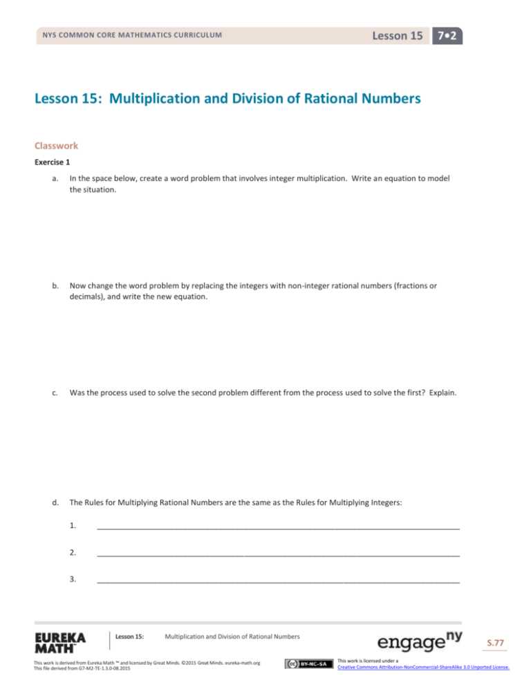 eureka math grade 3 lesson 15 answer key