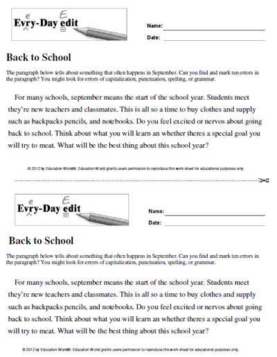 everyday edits answer key