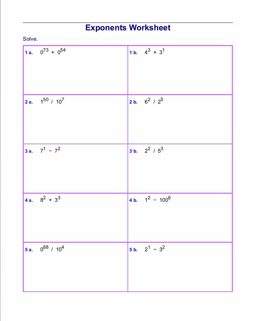 exponent review answer key