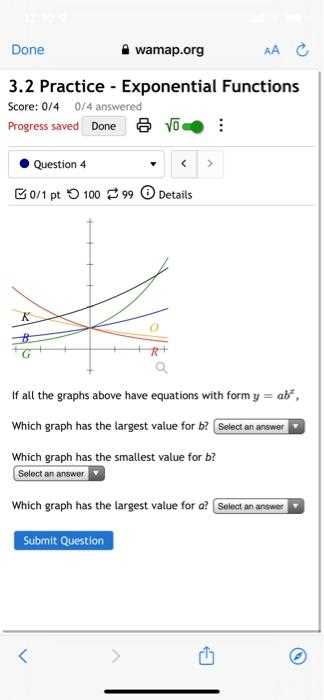 exponential function practice answer key