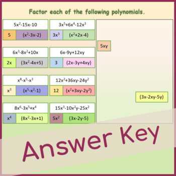 factoring a gcf drag and drop answer key