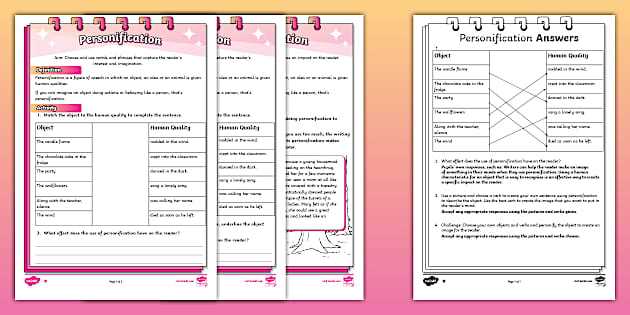figurative language worksheet 3 answers key