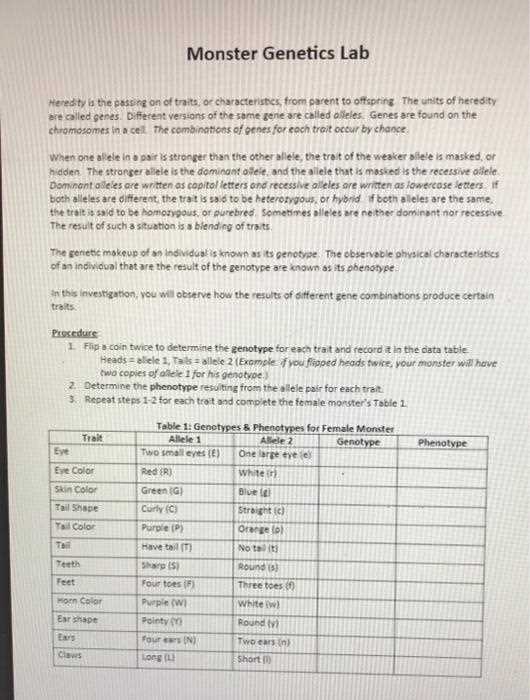 finding phenotypes and genotypes for one trait lab answer key finding phenotypes and genotypes for one trait lab answer key