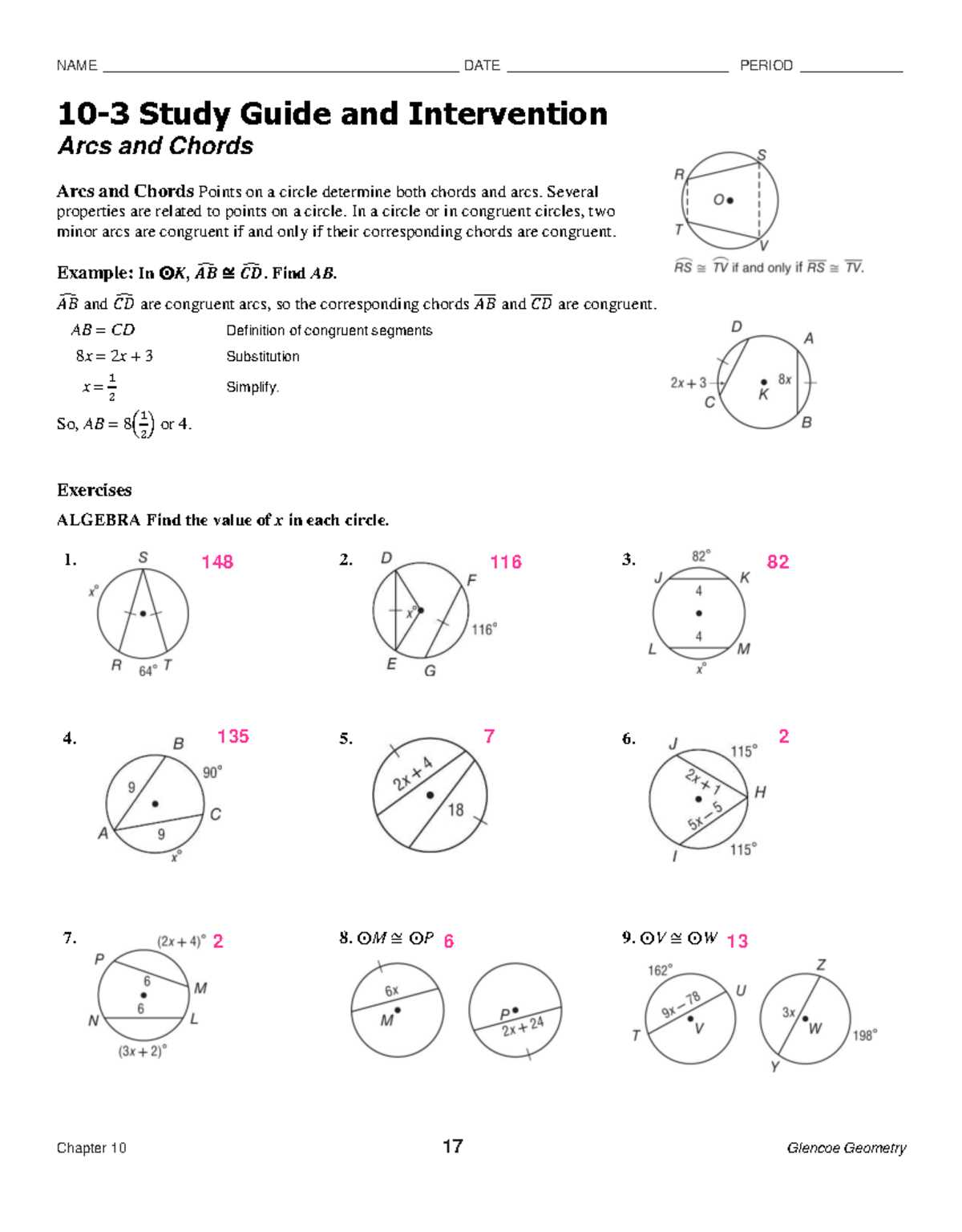 study guide and intervention geometry 1 4 answer key