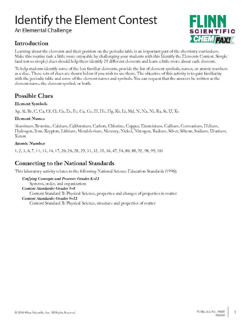 flinn scientific answer key