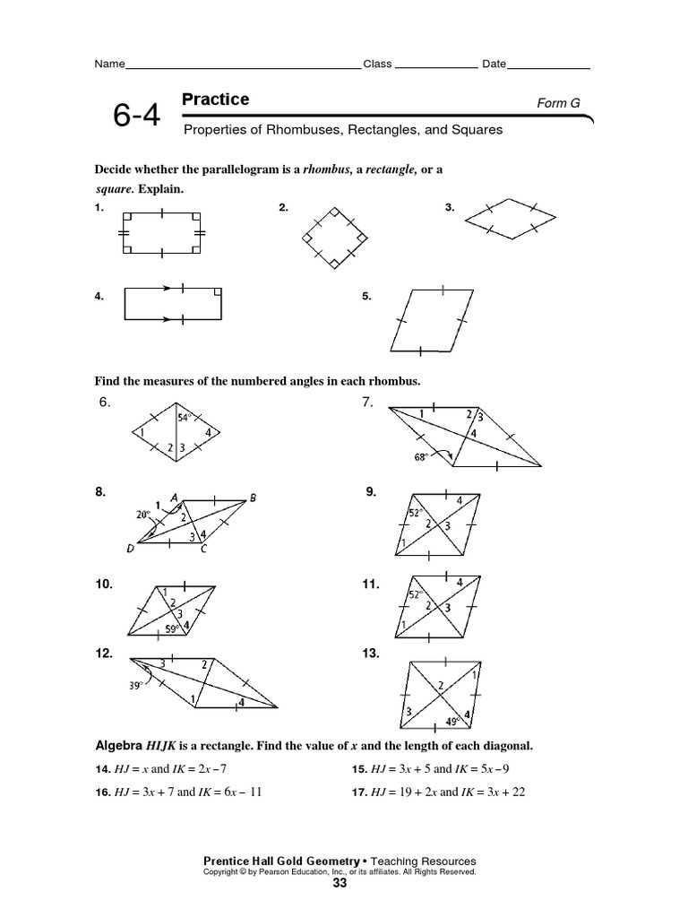 homework 5 rhombi and squares answer key