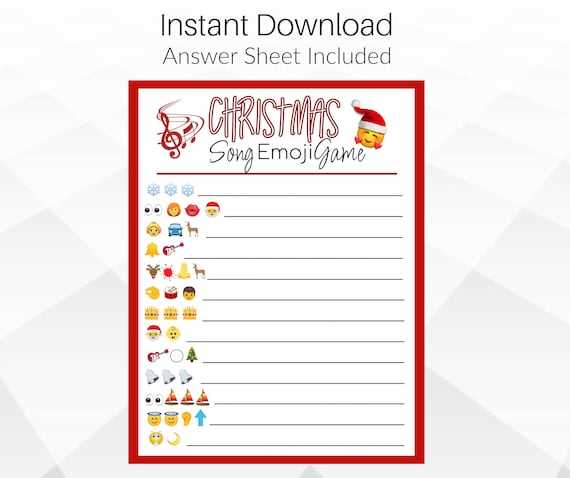 answer key christmas song emoji game