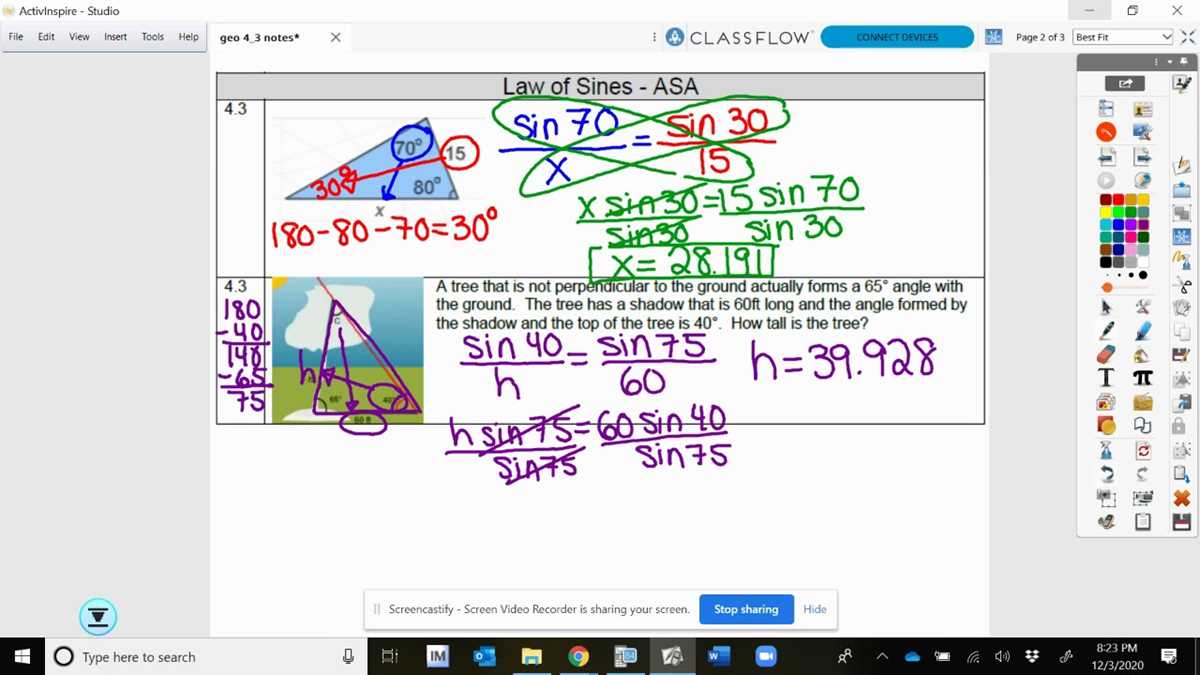 4.3.3 journal law of sines and proofs answer key
