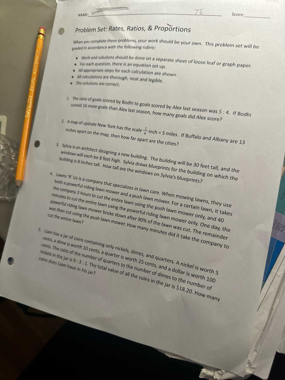 pre algebra problems with answer key