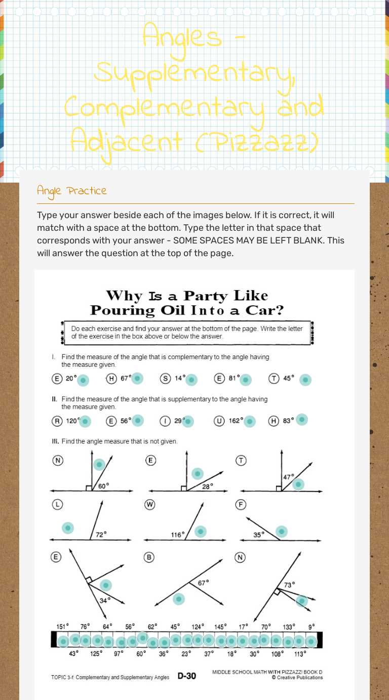 middle school math with pizzazz book e answer key e25