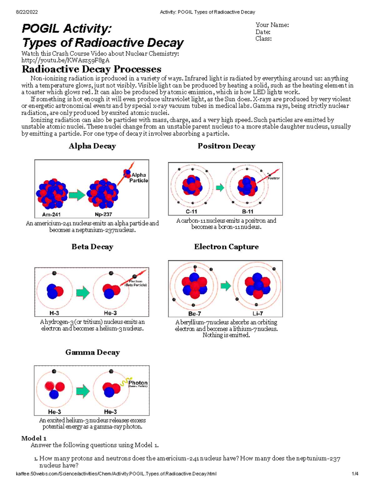 lesson 19 2 the radioactive decay expirement answer keys