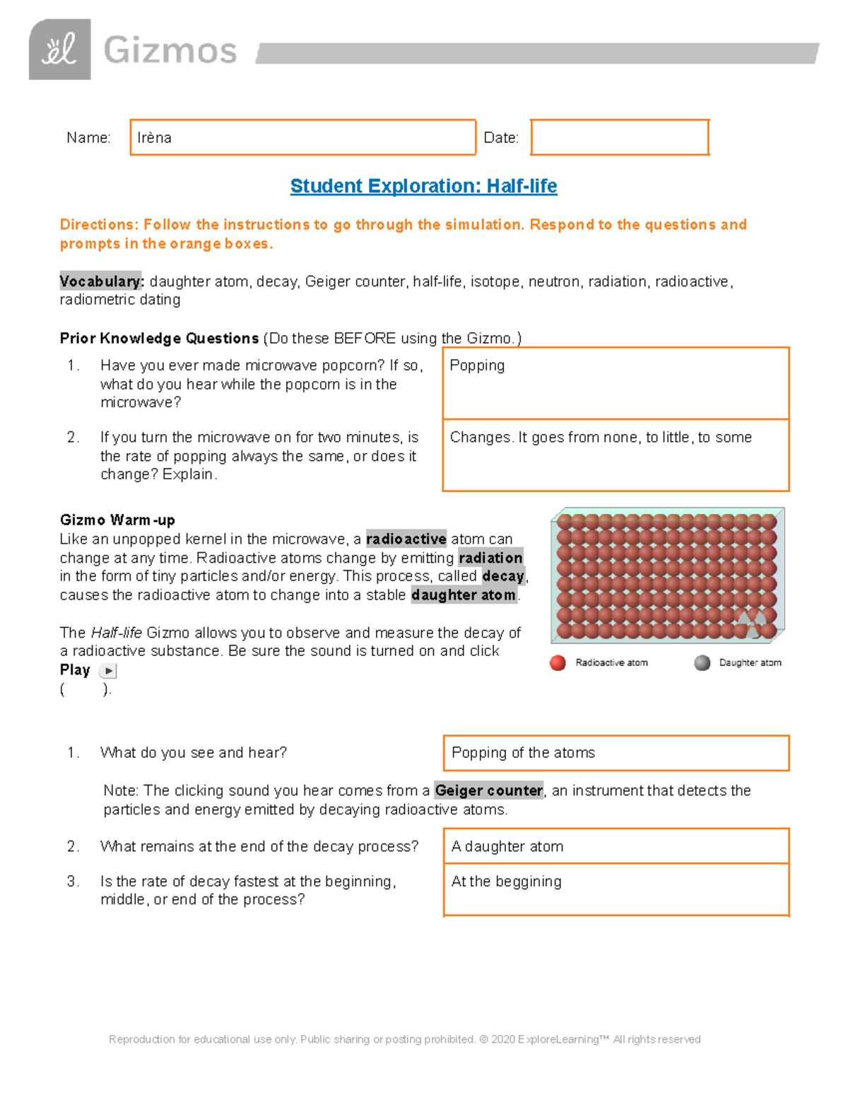 chemical changes gizmo activity c answer key