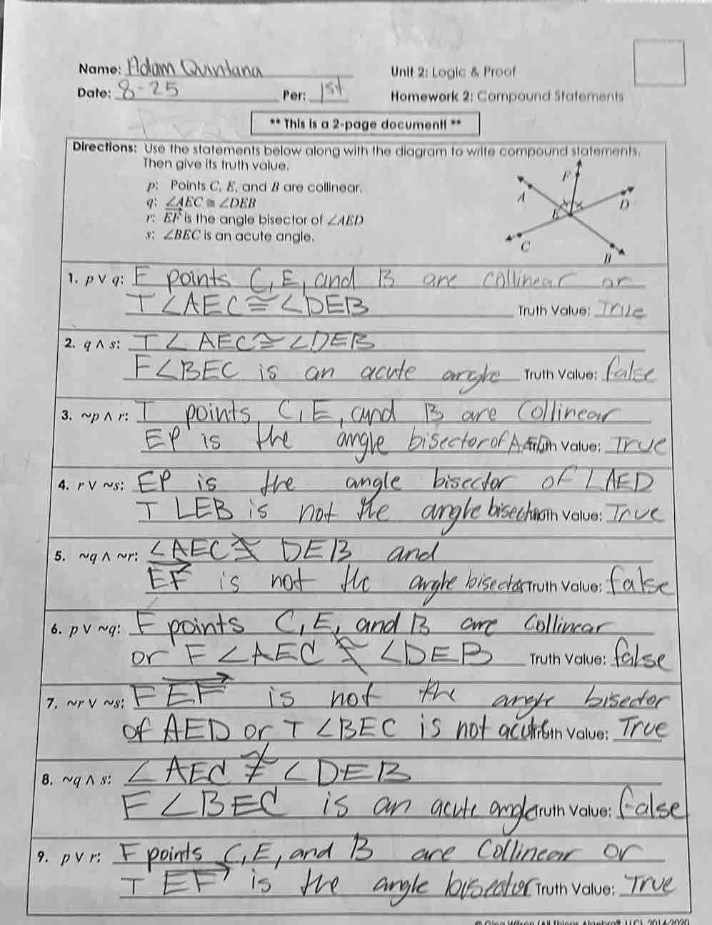 homework 2 1 conditional statements answer key
