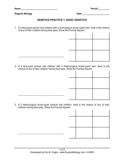 genetics basics pogil answer key