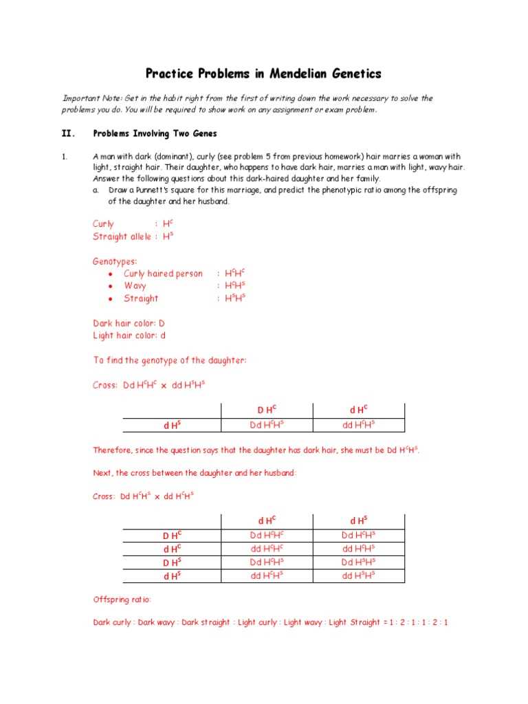 genetics practice monohybrids and dihybrids answer key