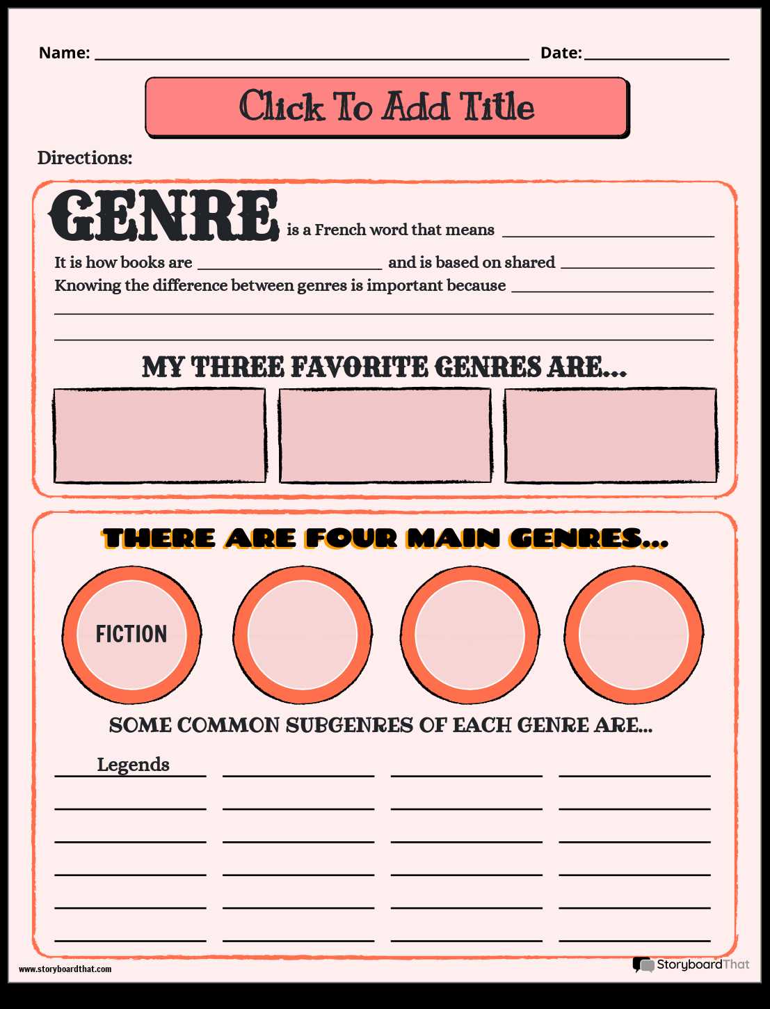 genre and subgenre worksheet 2 answers key