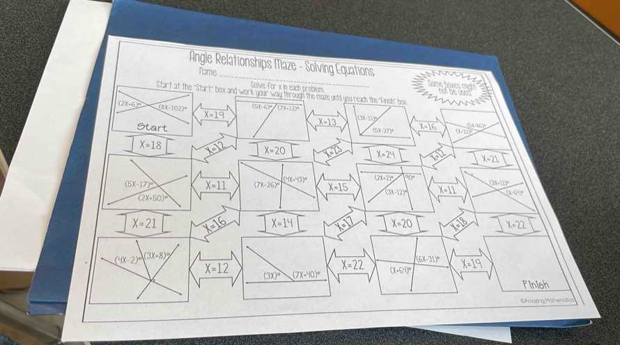 geometry assignment solve for x answer key