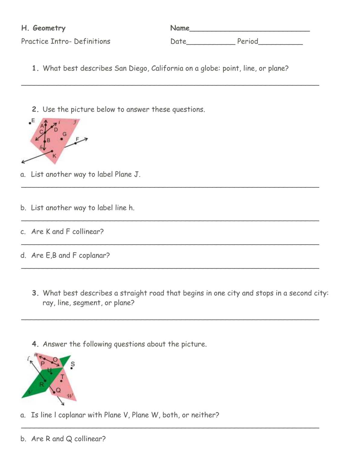 geometry basics answer key