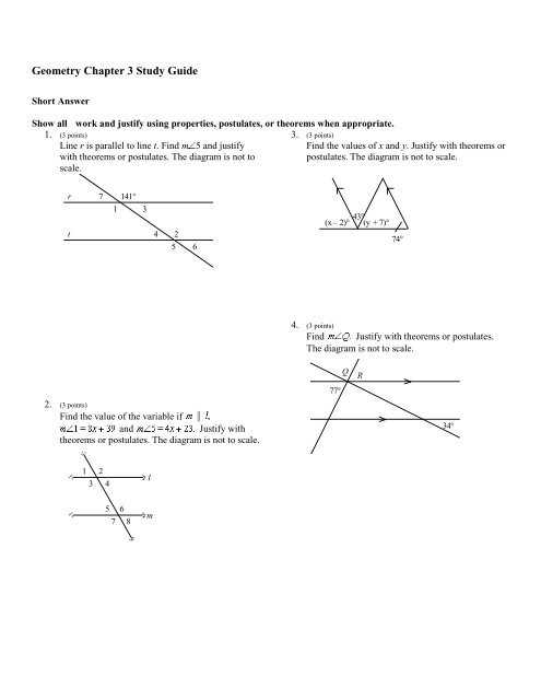 geometry chapter 3 practice answer key