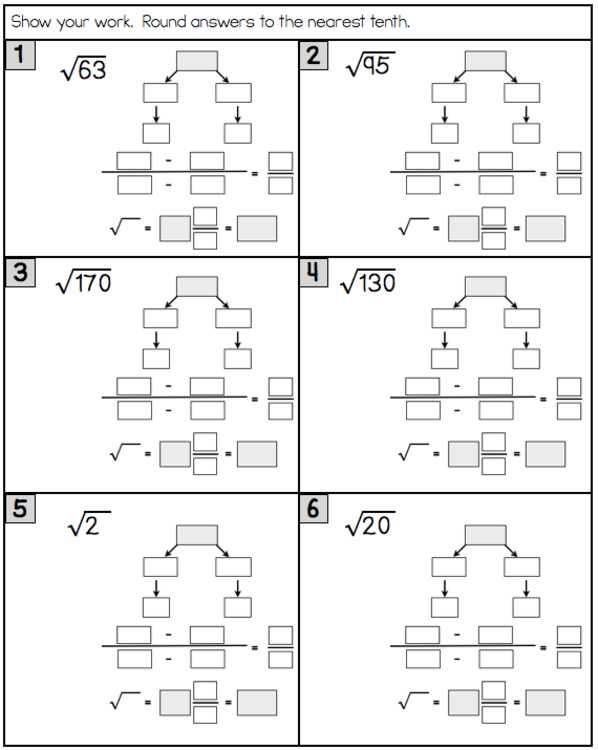 geometry guided notes square roots answer key