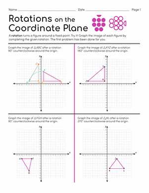 geometry rotations worksheet answer key