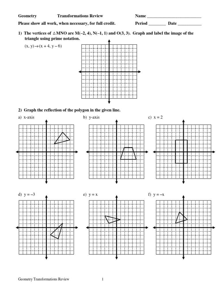 geometry unit 2 practice composite transformations answer key