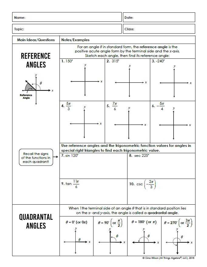 gina wilson trigonometry review answer key