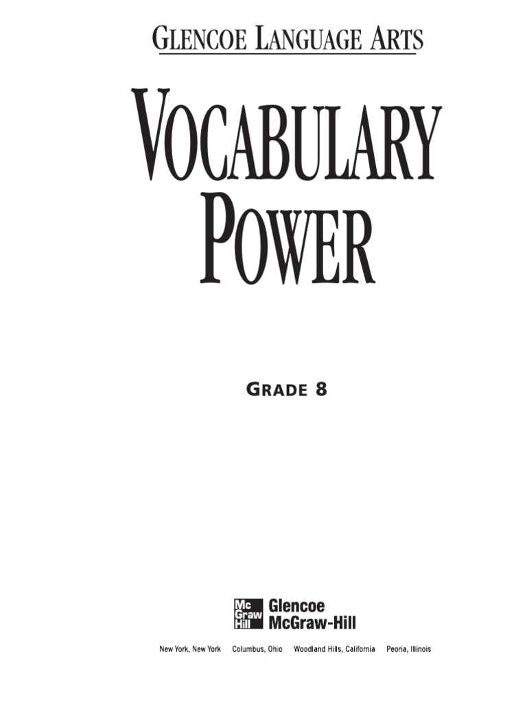 glencoe language arts spelling power grade 8 answer key