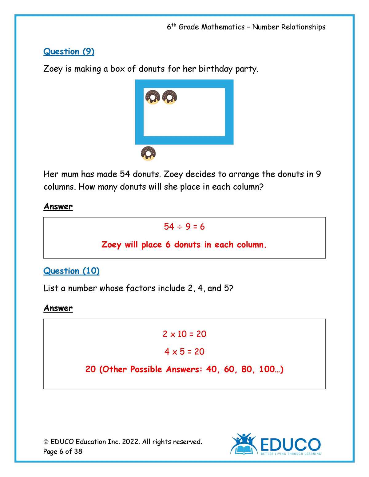 go math grade 6 answer key chapter 5