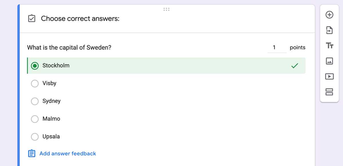 google forms how to make answer key