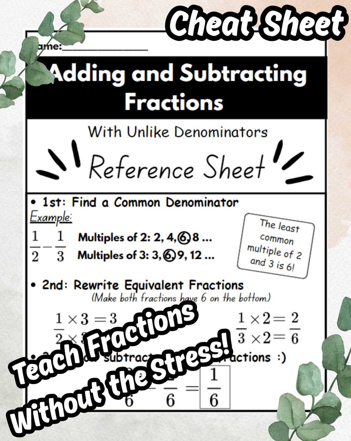 grade 6 mathematics reference sheet answer key