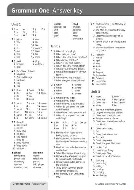 grammar and composition answer key