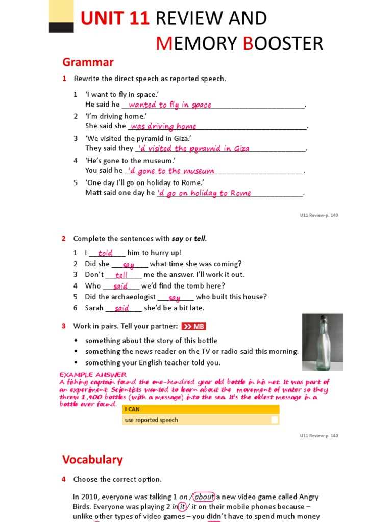 grammar reveiw answer key unit 11 pronouns 450